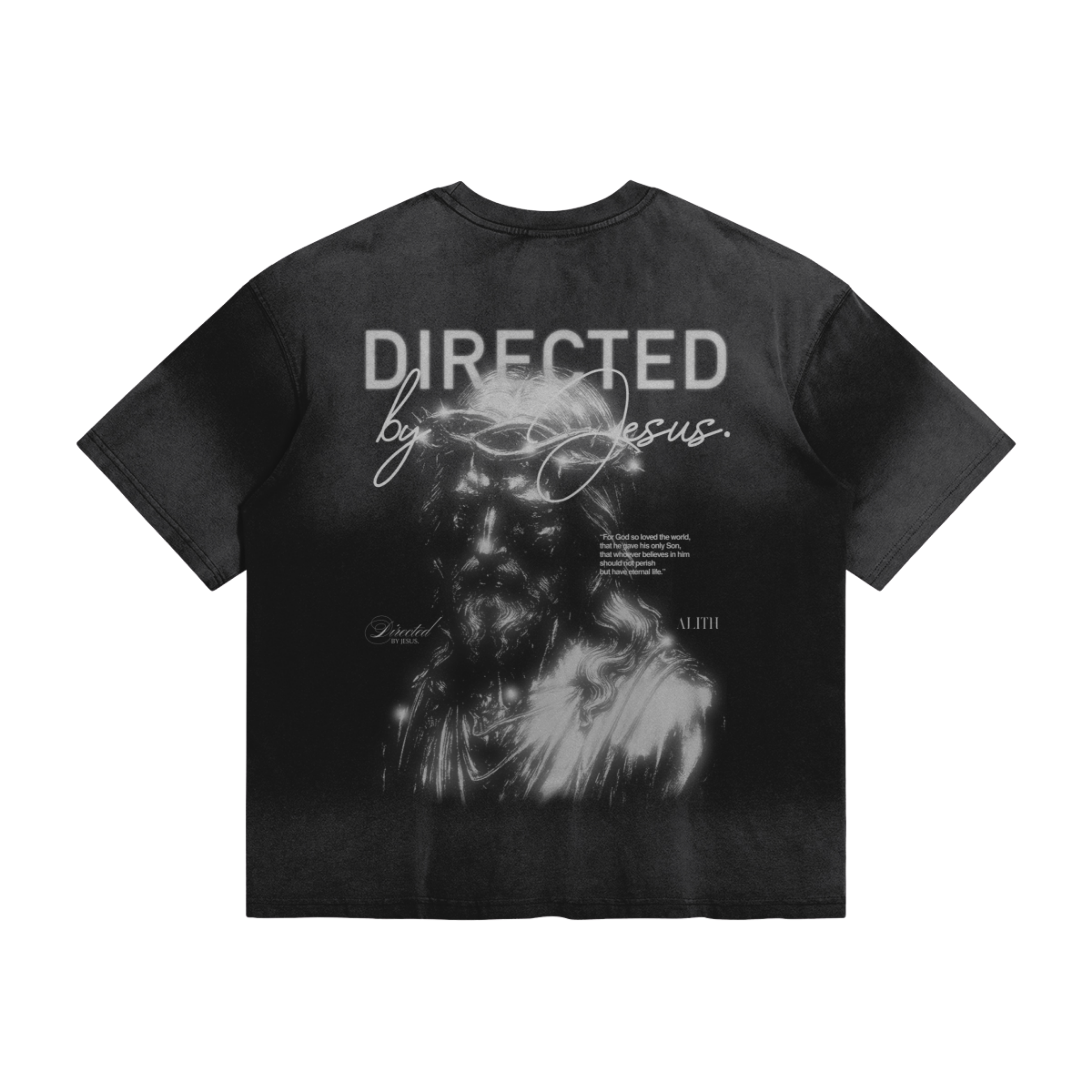 DIRECTED BY JESUS. | Black Tie-Dyed T-Shirt