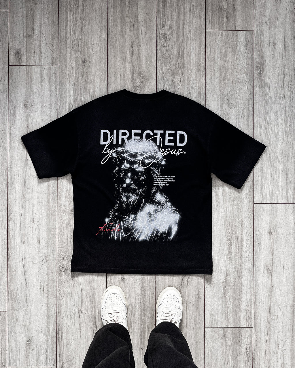 DIRECTED BY JESUS. | Black Tie-Dyed T-Shirt