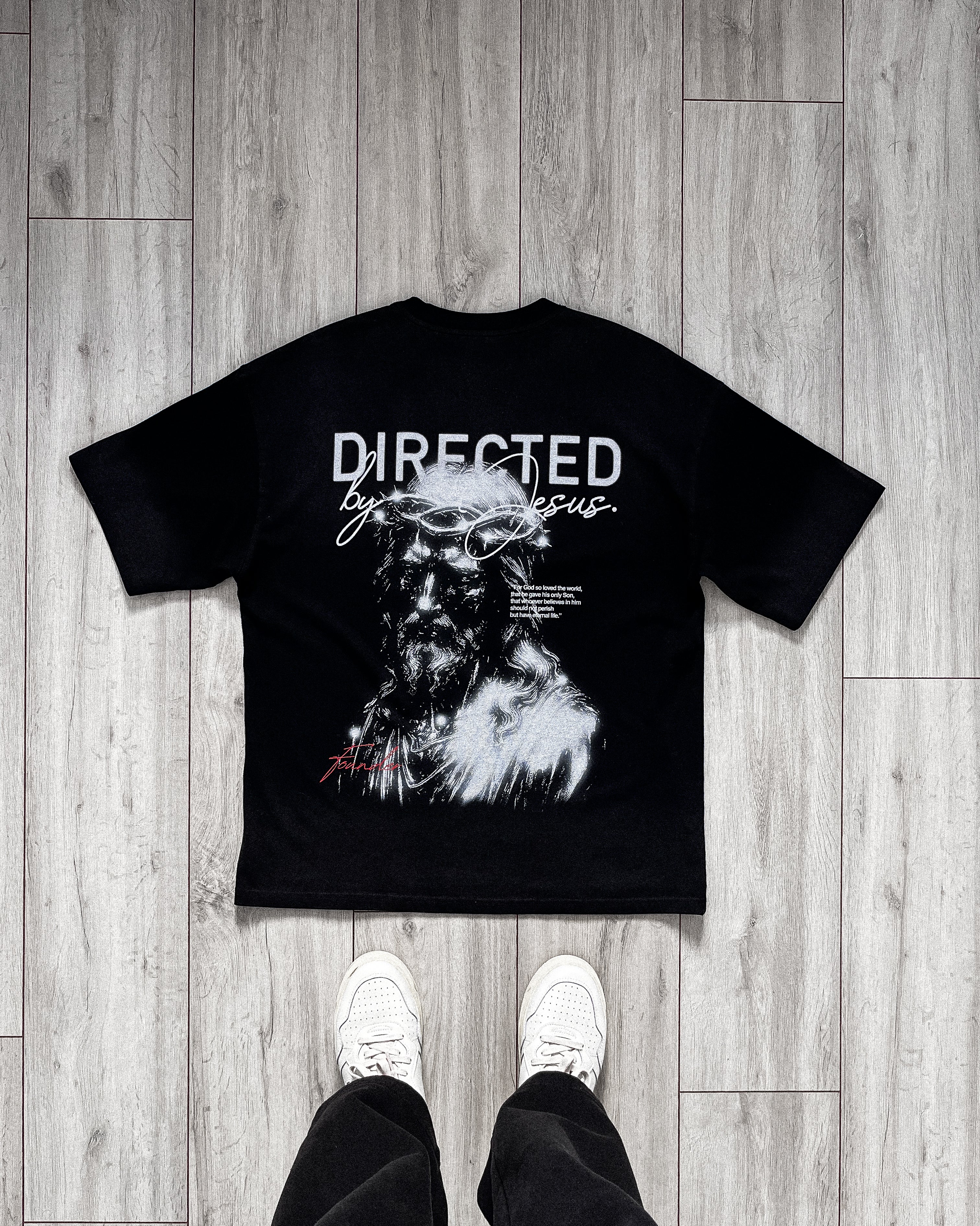 DIRECTED BY JESUS. | Black Tie-Dyed T-Shirt