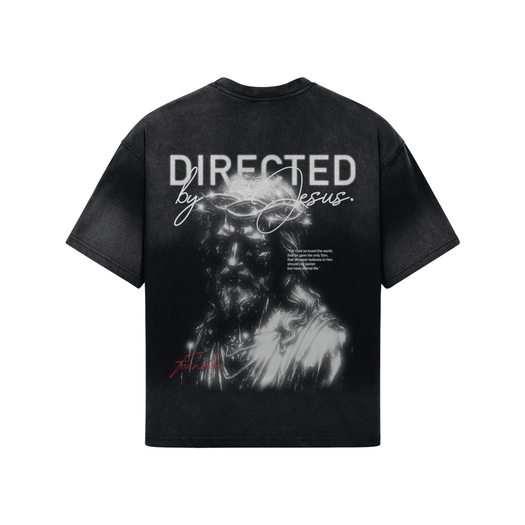 DIRECTED BY JESUS. | Black Tie-Dyed T-Shirt